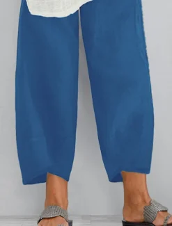 Sale Women's Plus Size Chinos Capri shorts Baggy Pants Sporty Casual Chino Calf-Length Natural Solid Color Pocket Baggy Micro-elastic Vacation Daily Weekend Black Navy Blue Green khaki Spring Fall Regular Women Pants|Pants