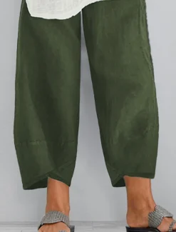 Sale Women's Plus Size Chinos Capri shorts Baggy Pants Sporty Casual Chino Calf-Length Natural Solid Color Pocket Baggy Micro-elastic Vacation Daily Weekend Black Navy Blue Green khaki Spring Fall Regular Women Pants|Pants
