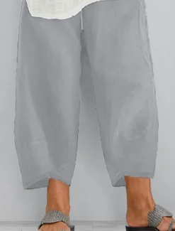 Sale Women's Plus Size Chinos Capri shorts Baggy Pants Sporty Casual Chino Calf-Length Natural Solid Color Pocket Baggy Micro-elastic Vacation Daily Weekend Black Navy Blue Green khaki Spring Fall Regular Women Pants|Pants