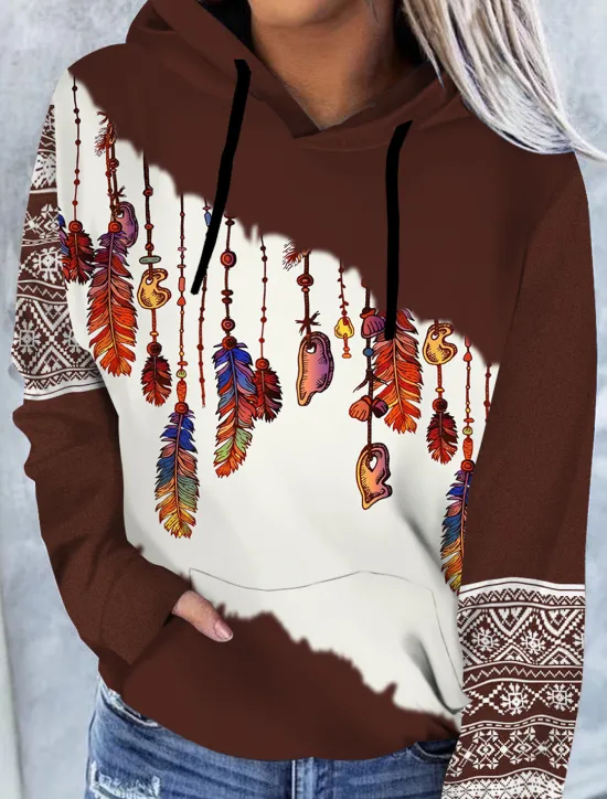 Outlet Women's Plus Size Hoodie Pullover Heart Leopard Cat Casual Sports Drawstring Print Active Vintage Streetwear Long Sleeve Without Lining Micro-elastic Comfrt Breathable Soft Fabric Women Independence Day Top