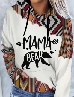 Outlet Women's Plus Size Hoodie Pullover Heart Leopard Cat Casual Sports Drawstring Print Active Vintage Streetwear Long Sleeve Without Lining Micro-elastic Comfrt Breathable Soft Fabric Women Independence Day Top