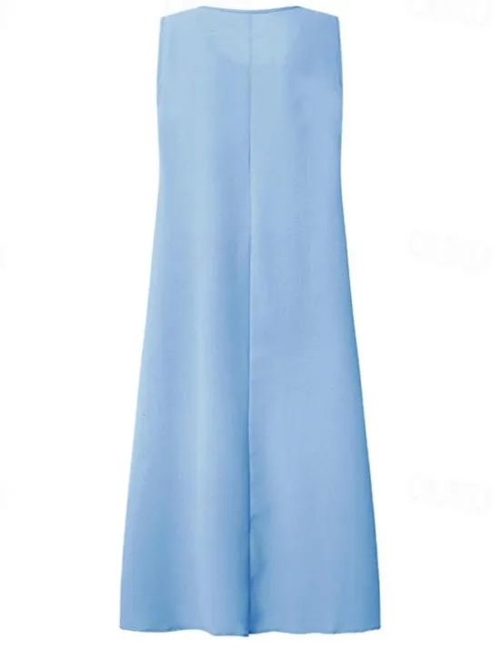 Outlet Women's Plus Size Knee Length Dress Lace Dress Dress Set Two Piece Dress Church Dress Elegant Classic Chinoiserie Formal Vacation Wedding Guest Regular Fit Pure Color Half Sleeve Crew Neck Light Blue Women Chiffon Dresses