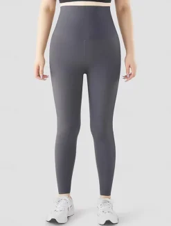 Hot Women's Plus Size Leggings Fashion Streetwear Full Length High Waist Solid Color Patchwork Comfort Breathability Soft Micro-elastic Vacation Street Daily Grey Black Fall Winter Women Leggings