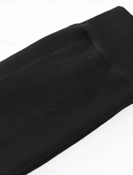 Discount Women's Plus Size Leggings Fashion Simple Full Length High Waist Plain High Cut Thermal Warm Soft Comfortable Stretchy Outdoor Home Daily Grey Black Fall Winter Plus Size Women Leggings