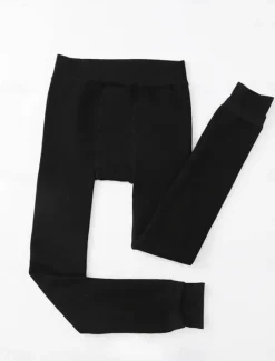 Discount Women's Plus Size Leggings Fashion Simple Full Length High Waist Plain High Cut Thermal Warm Soft Comfortable Stretchy Outdoor Home Daily Grey Black Fall Winter Plus Size Women Leggings