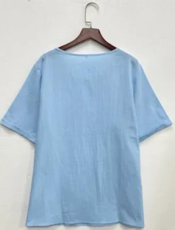 Best Women's Plus Size Linen-Inspired Shirts T Shirt Flower Casual Short Sleeve Crew Neck Daily All Seasons Women Shirts