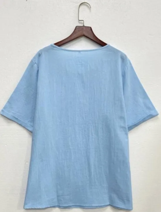 Best Women's Plus Size Linen-Inspired Shirts T Shirt Flower Casual Short Sleeve Crew Neck Daily All Seasons Women Shirts