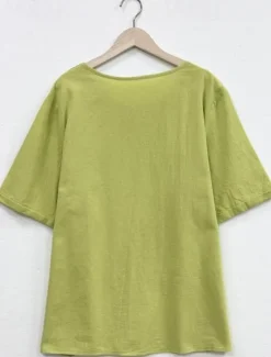 Clearance Women's Plus Size Linen-Inspired Shirts T Shirt Daily Casual Short Sleeve Crew Neck Daily All Seasons Women Shirts