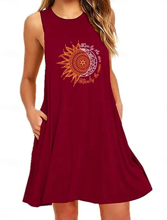 Hot Women's Plus Size Loungewear Nightgown Nightshirt Dress Flower Basic Casual Comfort Home Daily Vacation Cotton Breathable Crew Neck Sleeveless Pocket Summer Spring Home Outfits Women Sleepwear
