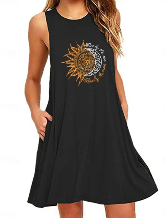 Hot Women's Plus Size Loungewear Nightgown Nightshirt Dress Flower Basic Casual Comfort Home Daily Vacation Cotton Breathable Crew Neck Sleeveless Pocket Summer Spring Home Outfits Women Sleepwear