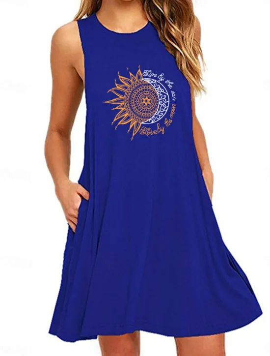 Hot Women's Plus Size Loungewear Nightgown Nightshirt Dress Flower Basic Casual Comfort Home Daily Vacation Cotton Breathable Crew Neck Sleeveless Pocket Summer Spring Home Outfits Women Sleepwear