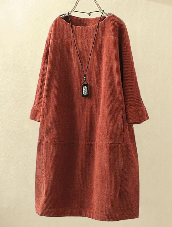 New Women's Plus Size Mini Dress Linen-Inspired Dresses Casual Dress Casual Daily Form Fit 3/4 Length Sleeve Crew Neck Black Rusty Red Red Blue Spring Fall Women Dresses