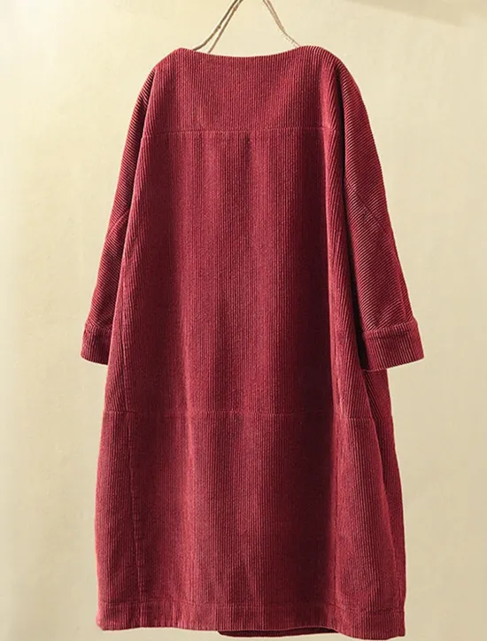 New Women's Plus Size Mini Dress Linen-Inspired Dresses Casual Dress Casual Daily Form Fit 3/4 Length Sleeve Crew Neck Black Rusty Red Red Blue Spring Fall Women Dresses