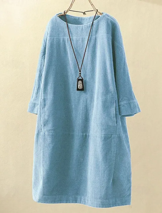 New Women's Plus Size Mini Dress Linen-Inspired Dresses Casual Dress Casual Daily Form Fit 3/4 Length Sleeve Crew Neck Black Rusty Red Red Blue Spring Fall Women Dresses