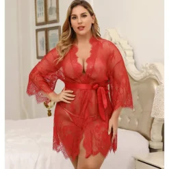 New Women's Plus Size Sexy Lingerie Chemises & Negligees Spandex Transparent White Black / Super Sexy Home Outfits Women Lingerie