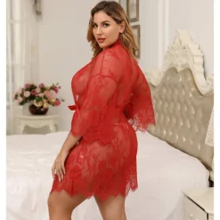 New Women's Plus Size Sexy Lingerie Chemises & Negligees Spandex Transparent White Black / Super Sexy Home Outfits Women Lingerie