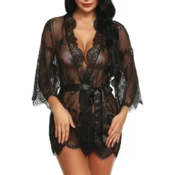 New Women's Plus Size Sexy Lingerie Chemises & Negligees Spandex Transparent White Black / Super Sexy Home Outfits Women Lingerie