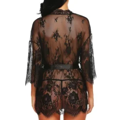 New Women's Plus Size Sexy Lingerie Chemises & Negligees Spandex Transparent White Black / Super Sexy Home Outfits Women Lingerie