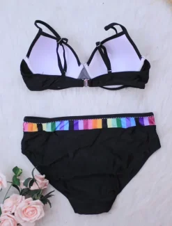 Online Women's Plus Size Swimwear Bikini 2 Piece Swimsuit 2 Piece Push Up Sexy High Waisted for Big Busts Beach Wear Chic & Modern Color Block Bathing Suits Women Bikinis