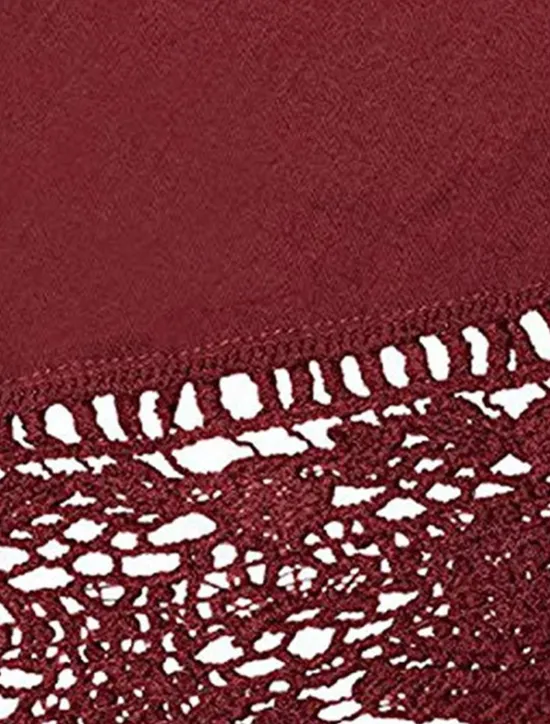Online Women's Plus Size Vest Plain Basic Casual Sleeveless Crew Neck Regular Tops Daily Going out Lace Black White Red Blue Purple Summer Spring Women Lace Tops