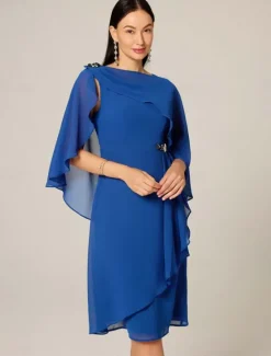 New Women's Plus Size Wedding Guest Cocktail Dress Set Chiffon Ruffle Boat Neck Sleeveless Midi Dress Party Elegant Summer Women Chiffon Dresses|Cocktail Dress