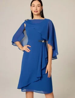 New Women's Plus Size Wedding Guest Cocktail Dress Set Chiffon Ruffle Boat Neck Sleeveless Midi Dress Party Elegant Summer Women Chiffon Dresses|Cocktail Dress