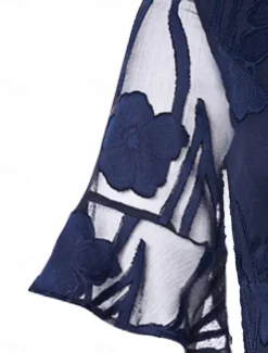 Discount Women's Plus Size Wedding Guest Cocktail Dress Maxi Dress Lace Ruffle Party Elegant Formal V Neck Half Sleeve Flutter Sleeve Color Women Spring Curvy Dress