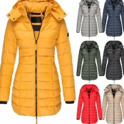 Discount Women's Puffer Jacket Insulated Jacket Hiking Windbreaker Winter Outdoor Thermal Warm Waterproof Windproof Outerwear Mid Length Visible Zipper Fishing Climbing Camping Hiking Women Puffers & Parka