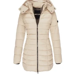 Discount Women's Puffer Jacket Insulated Jacket Hiking Windbreaker Winter Outdoor Thermal Warm Waterproof Windproof Outerwear Mid Length Visible Zipper Fishing Climbing Camping Hiking Women Puffers & Parka