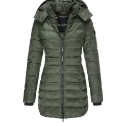 Discount Women's Puffer Jacket Insulated Jacket Hiking Windbreaker Winter Outdoor Thermal Warm Waterproof Windproof Outerwear Mid Length Visible Zipper Fishing Climbing Camping Hiking Women Puffers & Parka