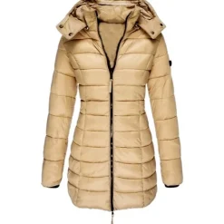 Discount Women's Puffer Jacket Insulated Jacket Hiking Windbreaker Winter Outdoor Thermal Warm Waterproof Windproof Outerwear Mid Length Visible Zipper Fishing Climbing Camping Hiking Women Puffers & Parka