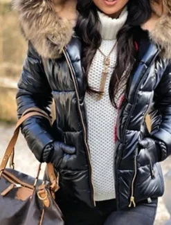 New Women's Puffer Jacket Sports & Outdoor Casual Fall Winter Regular Coat Fashion Streetwear Jacket Long Sleeve Patchwork Women Puffers & Parka