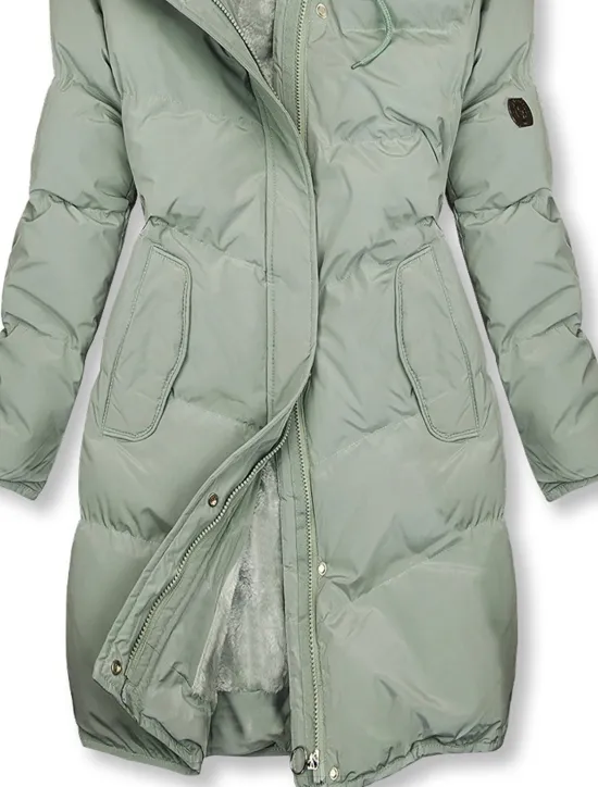Online Women's Puffer Jacket Winter Windproof Jacket Winter Coat Comfortable Street Casual Daily Zipper Pocket Hoodie Casual Street Style Plain Regular Fit Outerwear Long Sleeve Winter Fall Green Women Puffers & Parka