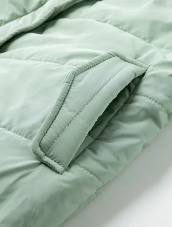 Online Women's Puffer Jacket Winter Windproof Jacket Winter Coat Comfortable Street Casual Daily Zipper Pocket Hoodie Casual Street Style Plain Regular Fit Outerwear Long Sleeve Winter Fall Green Women Puffers & Parka