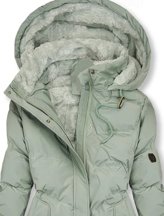 Online Women's Puffer Jacket Winter Windproof Jacket Winter Coat Comfortable Street Casual Daily Zipper Pocket Hoodie Casual Street Style Plain Regular Fit Outerwear Long Sleeve Winter Fall Green Women Puffers & Parka