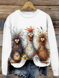 Online Women's Pullover Animal Casual Holiday Print Casual Hoodie Long Sleeve Micro-elastic Fall Winter Comfrt Breathable Soft Fabric Women Hoodies & Sweatshirts