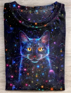 Online Women's Pullover Casual Cat Dailywear Casual Crew Neck Print Long Sleeve Fall Winter Women Hoodies & Sweatshirts