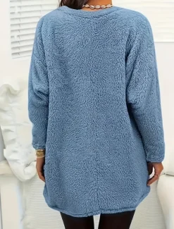 Online Women's Pullover Casual Fleece Letter Casual Crew Neck Pocket Print Long Sleeve Fall & Winter Women Tunic Tops