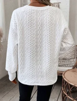 Online Women's Pullover Fashion Plain Dailywear Casual V Neck Zipper Loose Fit Long Sleeve Spring Fall Women Hoodies & Sweatshirts
