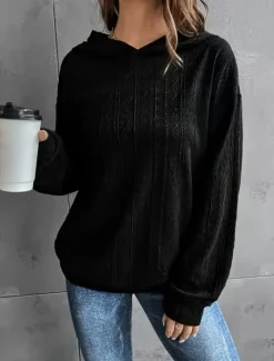 Clearance Women's Pullover Hoodie Sweatshirt Plain Casual Long Sleeve Hooded Regular Tops Street Dailywear Black Blue Green Coffee Fall Winter Women Hoodies & Sweatshirts