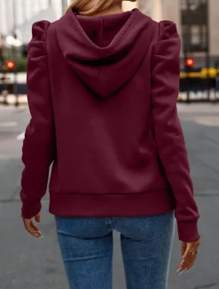 Sale Women's Pullover Hoodie Sweatshirt Plain Casual Long Sleeve Hooded Regular Tops Street Dailywear Black Pink Wine Blue Beige Fall Winter Women Hoodies & Sweatshirts
