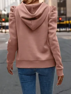 Sale Women's Pullover Hoodie Sweatshirt Plain Casual Long Sleeve Hooded Regular Tops Street Dailywear Black Pink Wine Blue Beige Fall Winter Women Hoodies & Sweatshirts