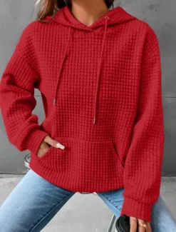 New Women's Pullover Hoodie Sweatshirt Plain Casual Long Sleeve Hooded Regular Tops Street Dailywear Light Green Red Blue Orange Brown Fall Winter Women Hoodies & Sweatshirts