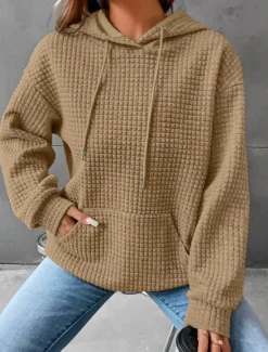 New Women's Pullover Hoodie Sweatshirt Plain Casual Long Sleeve Hooded Regular Tops Street Dailywear Light Green Red Blue Orange Brown Fall Winter Women Hoodies & Sweatshirts