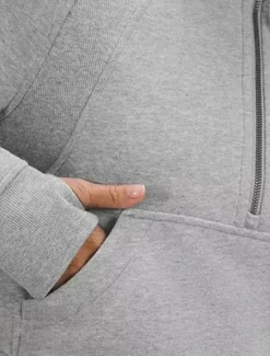 Best Women's Pullover Hoodie Sweatshirt Plain Casual Long Sleeve Hooded Regular Tops Street Dailywear Patchwork Zipper Pocket White Pink Khaki Gray Fall Winter Women Hoodies & Sweatshirts