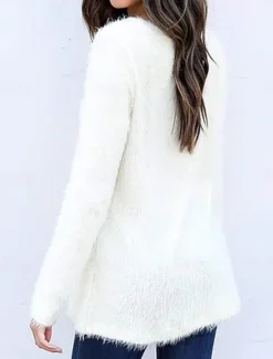 Clearance Women's Pullover Sweater Jumper Stylish Casual Soft Solid Color Ribbed Crew Neck Oversized Long Sleeve Regular Tops Knit Outdoor Daily Holiday Black White Fall Winter Women Pullovers & Tops
