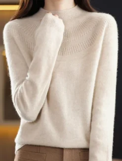 Sale Women's Pullover Sweater Jumper Streetwear Casual Soft Solid Color Ribbed Crew Neck Oversized Long Sleeve Regular Tops Knit Outdoor Daily Holiday Magenta Lake blue Fall Winter Women Pullovers & Tops