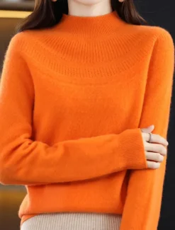 Sale Women's Pullover Sweater Jumper Streetwear Casual Soft Solid Color Ribbed Crew Neck Oversized Long Sleeve Regular Tops Knit Outdoor Daily Holiday Magenta Lake blue Fall Winter Women Pullovers & Tops