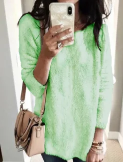 Sale Women's Pullover Sweater Jumper Stylish Casual Soft Solid Color Chunky Turtleneck Oversized Long Sleeve Regular Tops Knit Daily Going out Weekend Black White Fall Winter Women Pullovers & Tops