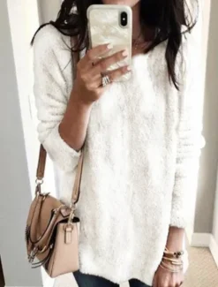 Sale Women's Pullover Sweater Jumper Stylish Casual Soft Solid Color Chunky Turtleneck Oversized Long Sleeve Regular Tops Knit Daily Going out Weekend Black White Fall Winter Women Pullovers & Tops